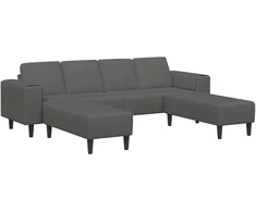 Sofa Tamsiai pilka 250 x 188 x 76 cm Kordūrinis audinys