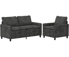 Sofa Sofos komplektas 2 vnt. Antracito Poliesteris
