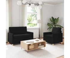 Sofa Sofos komplektas 2 vnt. Juoda Audinys