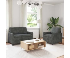 Sofa Sofos komplektas 2 vnt. Šviesiai pilka Poliesteris
