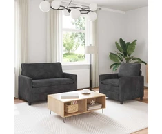 Sofa Sofos komplektas 2 vnt. Tamsiai pilka Poliesteris