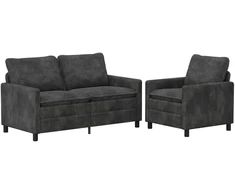 Sofa Sofos komplektas 2 vnt. Tamsiai pilka Poliesteris