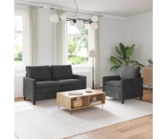 Sofa Sofos komplektas 2 vnt. Tamsiai pilka Poliesteris