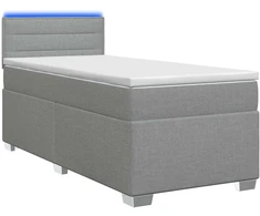 Lova su čiužiniu ir LED apšvietimu Šviesiai pilka 80 x 200 cm