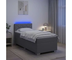Lova su čiužiniu ir LED apšvietimu Šviesiai pilka 100 x 200 cm