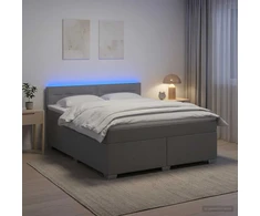 Lova su čiužiniu ir LED apšvietimu Šviesiai pilka 140 x 200 cm