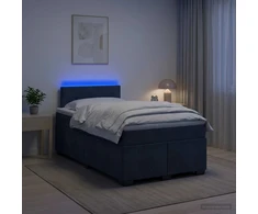 Lova su čiužiniu ir LED apšvietimu Tamsiai pilka 120 x 200 cm
