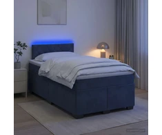 Lova su čiužiniu ir LED apšvietimu Tamsiai pilka 120 x 200 cm
