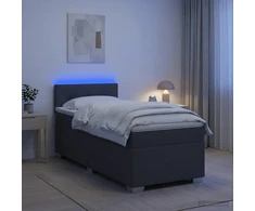 Lova su čiužiniu ir LED apšvietimu Tamsiai pilka 80 x 200 cm