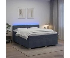 Lova su čiužiniu ir LED apšvietimu Tamsiai pilka 200 x 200 cm