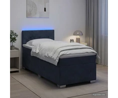Lova su čiužiniu ir LED apšvietimu Tamsiai pilka 90 x 190 cm