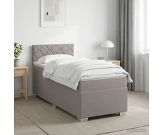 Lova su čiužiniu ir LED apšvietimu Taupe 80 x 200 cm Audinys