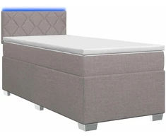 Lova su čiužiniu ir LED apšvietimu Taupe 80 x 200 cm Audinys