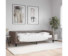 Lova su čiužiniu, taupe spalvos, 100x200cm, audinys