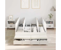 Lova su daiktų laikymo vieta Balta 120 cm Apdirbta mediena