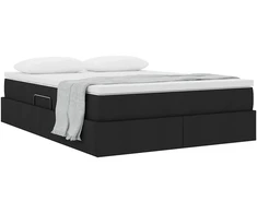 Lova su daiktų laikymo vieta ir čiužiniu Juoda 140 x 200 cm