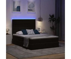 Lova su daiktų laikymo vieta ir LED Juoda 140 x 200 cm Aksomas