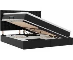 Lova su daiktų laikymo vieta ir LED su LED Juoda 180 x 200 cm
