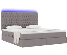 LED saugojimo lova su čiužiniu Taupe 160 x 200 cm Audinys