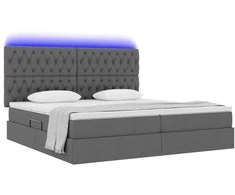 Lova su daiktų laikymo vieta ir LED Tamsiai pilka 200 x 200 cm