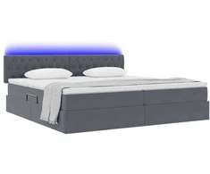 Lova su daiktų laikymo vieta ir LED Tamsiai pilka 200 x 200 cm
