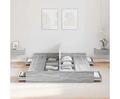 Lova su daiktų laikymo vieta Pilkas Sonoma 140 x 200 cm