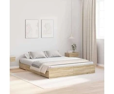 Lova su daiktų laikymo vieta Sonoma ąžuolas 160 x 200 cm