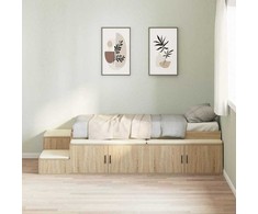 Lova su daiktų laikymo vieta su saugykla Sonoma ąžuolas 80 cm