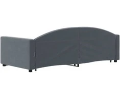 Sofa Lova su ištraukiama dalimi, tamsiai pilka, 90x190cm, aksomas