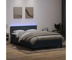 Lova su spyruokliniu/čiužiniu/LED, tamsiai pilka, 160x210 cm, aksomas