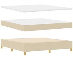 Kiemas lova su čiužiniu Kreminė 200 x 180 cm audinys