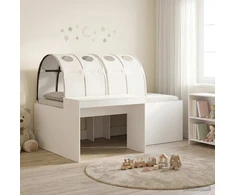 Lovą su tuneliu 4 pcs Artisian ąžuolas ir balta