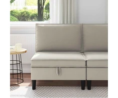 Vidinė Sofa su Saugykla Avižinė Aksomas