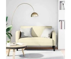 Loveseat sofa, kreminė, 110cm, dirbtinė oda