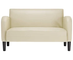 Loveseat sofa, kreminė, 110cm, dirbtinė oda