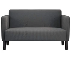 Loveseat sofa, tamsiai pilka, 109cm, velvetinis audinys