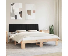 Lovo rėmas su apmuštu galvūgaliu Juoda 180 x 200 cm