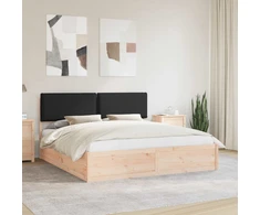 Lovo rėmas su apmuštu galvūgaliu Juoda 180 x 200 cm