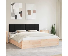 Lovo rėmas su apmuštu galvūgaliu Juoda 180 x 200 cm