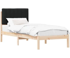 Lova Lovo rėmas su apmuštu galvūgaliu Juoda 75 x 190 cm