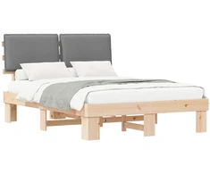 Lovo rėmas su apmuštu galvūgaliu Šviesiai pilka 150 x 200 cm