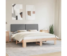 Lovo rėmas su apmuštu galvūgaliu Šviesiai pilka 180 x 200 cm