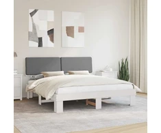 Lovo rėmas su apmuštu galvūgaliu Šviesiai pilka 180 x 200 cm