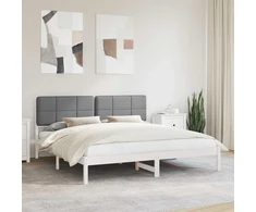 Lovo rėmas su apmuštu galvūgaliu Šviesiai pilka 180 x 200 cm