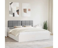 Lovo rėmas su apmuštu galvūgaliu Šviesiai pilka 180 x 200 cm