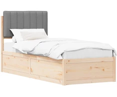 Lova Lovo rėmas su apmuštu galvūgaliu Šviesiai pilka 75 x 190 cm