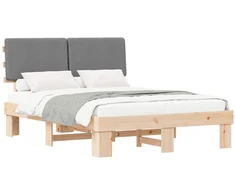 Lova Lovo rėmas su apmuštu galvūgaliu Šviesiai pilka 135 x 190 cm