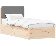 Lova Lovo rėmas su apmuštu galvūgaliu Šviesiai pilka 75 x 190 cm
