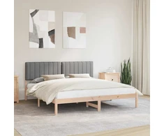 Lovo rėmas su apmuštu galvūgaliu Šviesiai pilka 180 x 200 cm