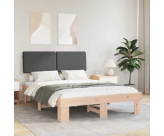 Lovo rėmas su apmuštu galvūgaliu Tamsiai pilka 140 x 190 cm